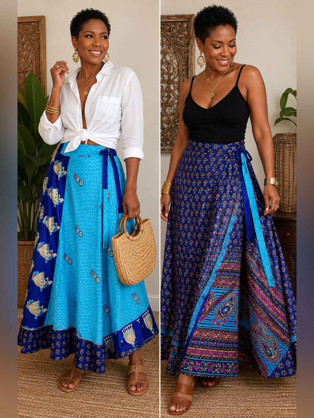 Indian Reversible Silk Wrap Skirt
